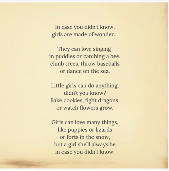 In Case You Didn't Know-for girls